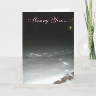 Missing You Night Snow Wenskaart Kaart