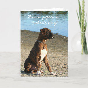 Missing you on Father's Day boxer greeting card Kaart