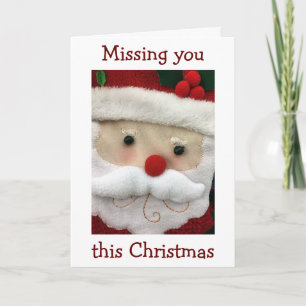 "MISSING YOU" OP KERSTMIS-VERZONDEN KERSTMAN OM TE FEESTDAGEN KAART