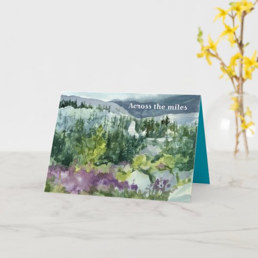 Missing You op Vaderdag Landscape Waterverf Kaart (Gele Bloem)