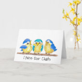 Missing you & our katten birds saying hi blank car kaart (Gele Bloem)