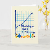 Missing You Over Time Graph Card Kaart (Gele Bloem)