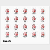 Missing You Pig Time Grappige Dierenwoordspeling Ronde Sticker (Vel)