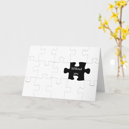 Missing You Puzzle Piece Card Kaart (Gele Bloem)