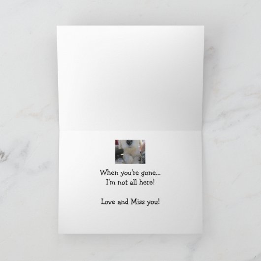 Missing You, Romantisch met Schattigee Goldendoodl Kaart (Binnen)