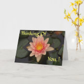 Missing You Water Lily (bewerkbare) Kaart (Gele Bloem)