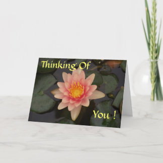 Missing You Water Lily (bewerkbare) Kaart