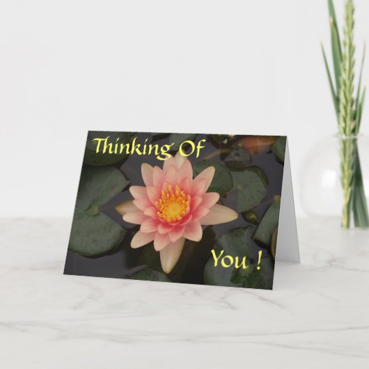 Missing You Water Lily (bewerkbare) Kaart (Voorkant)