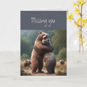 Missing You Wonderful Hugs Beer Animal Kaart (Gele Bloem)