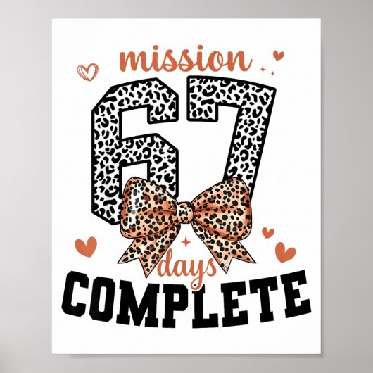 Mission 67 Days Complete Back To School Bow Leopar Poster (Voorkant)
