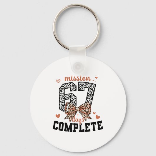 Mission 67 Days Complete Back To School Bow Leopar Sleutelhanger (Voorkant)