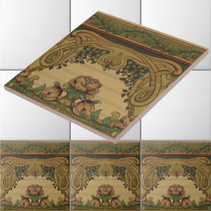 Mission Art Nouveau Style Floral & Foliage Frieze Tegeltje