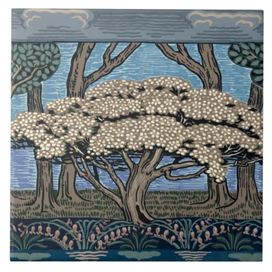 Mission, Arts & Crafts May Tree door Walter Crane Tegeltje (Voorkant)