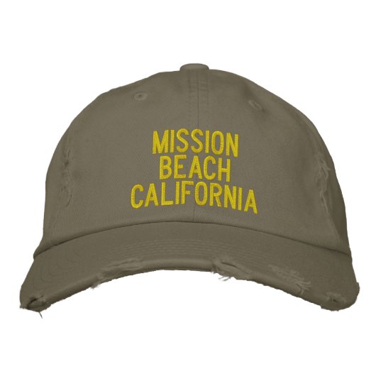 Mission Beach, California Embroidered Baseball Cap (Voorkant)