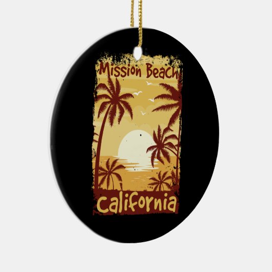 Mission Beach California Keramisch Ornament (Rechts)