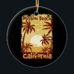 Mission Beach California Keramisch Ornament<br><div class="desc">Ideaal voor surfen,  surfer,  bodyboarder,  surfie,  reizigers en begeleiders die van Mission Beach California houden</div>
