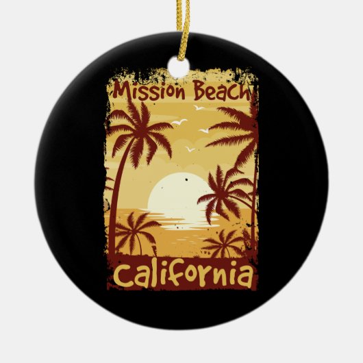 Mission Beach California Keramisch Ornament (Voorkant)
