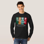 Mission Beach California Surf Surfboard Retro Vin T-shirt (Voorkant volledig)