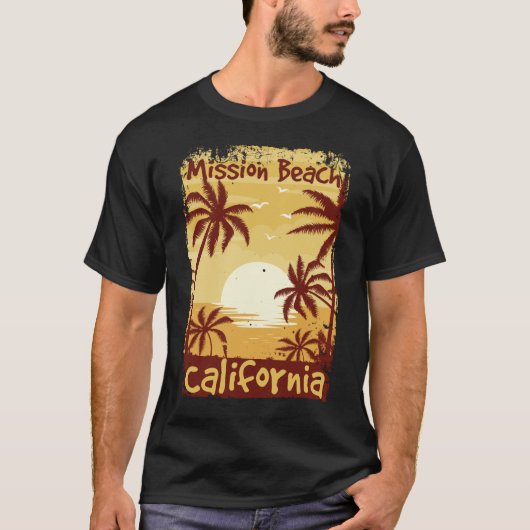 Mission Beach California T-shirt (Voorkant)