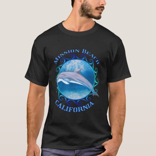 Mission Beach California Vacation Dolphin T-shirt (Voorkant)