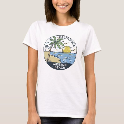 Mission Beach San Diego California  T-shirt (Voorkant)