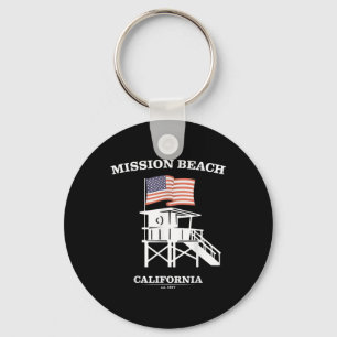 Mission Beach Shirt Retro San Diego Californië Bea Sleutelhanger