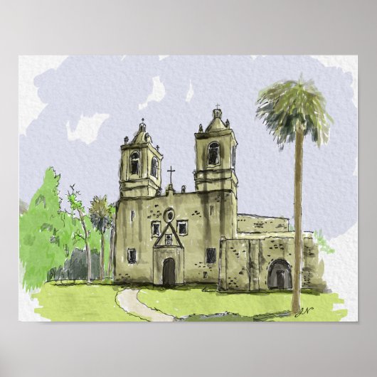 Mission Concepcion San Antonio Texas Poster (Voorkant)