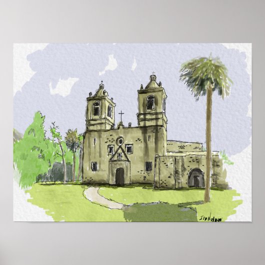 Mission Concepcion San Antonio Tx Poster (Voorkant)