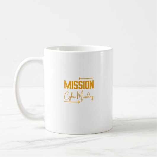 Mission Cyber Monday grappig Mug ontwerp Koffiemok (Links)