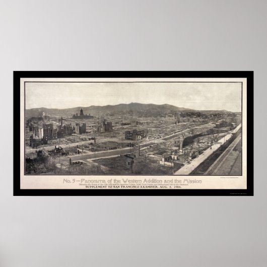 Mission District San Francisco Foto 1906 Poster (Voorkant)