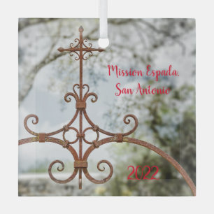Mission Espada, Wete Iron Cross Glas Ornament