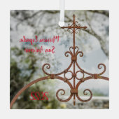 Mission Espada, Wete Iron Cross Glas Ornament (Achterkant)