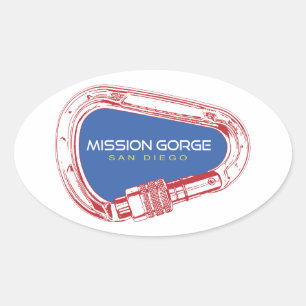 Mission Gorge San Diego Klimmen Carabiner Ovale Sticker