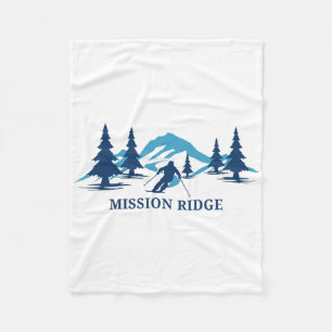 Mission Ridge Washington Skigebied Skiën Skiloper Fleece Deken