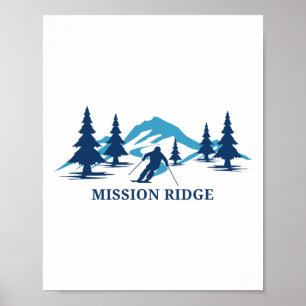 Mission Ridge Washington Skigebied Skiën Skiloper Poster