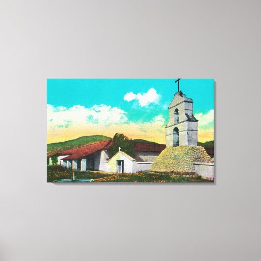 Mission San Antonio de PalaPala, CA Canvas Afdruk (Voorkant)