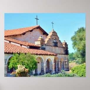 Mission San Antonio in Californië Poster