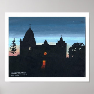 Mission San Carlos, Carmel, Californië Poster