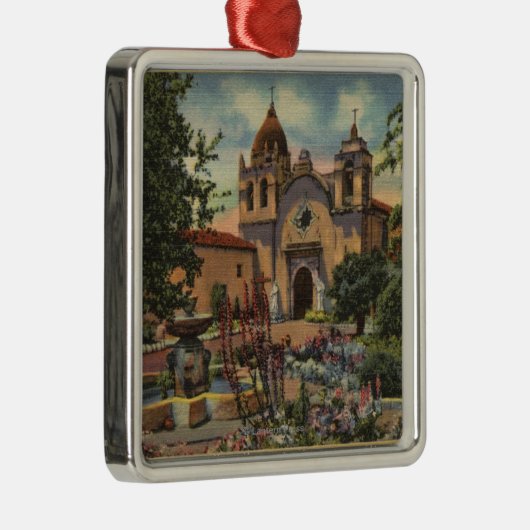 Mission San Carlos de Borromeo de Monterey Metalen Ornament (Rechts)
