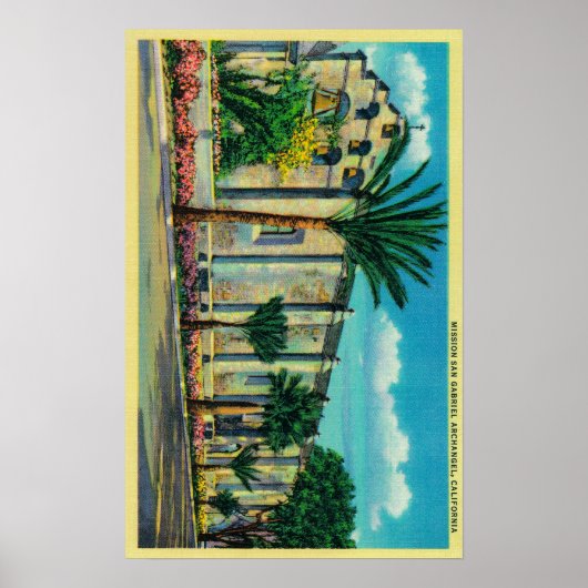 Mission San Gabriel San Garbriel, CA Poster (Voorkant)