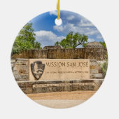 Mission San Jose, San Antonio Keramisch Ornament (Achterkant)