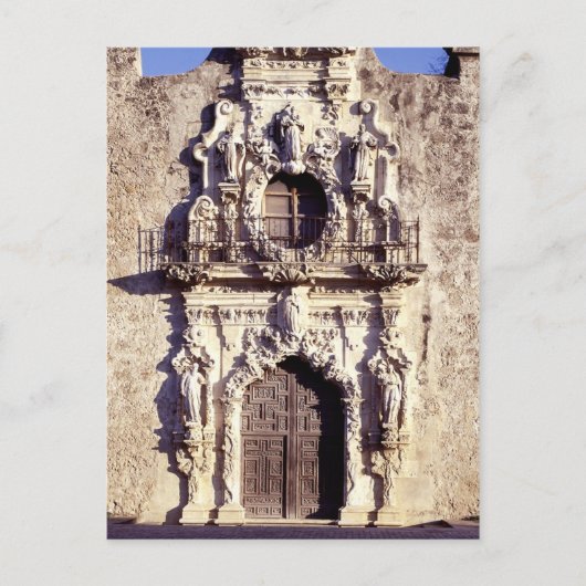 Mission San Jose, Texas - uitgebreide voorfaçade Briefkaart (Voorkant)