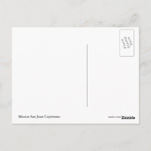 Mission San Juan Capistrano Briefkaart (Achterkant)