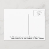 Mission San Juan Capistrano Briefkaart (Achterkant)