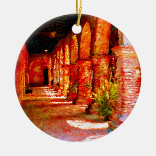 Mission San Juan Capistrano California Abstract Keramisch Ornament (Voorkant)