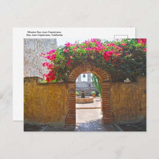 Mission San Juan Capistrano Courtyard Archway Briefkaart (Voorkant / Achterkant)