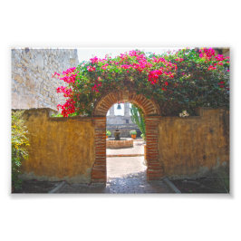 Mission San Juan Capistrano Courtyard Archway Foto Afdruk