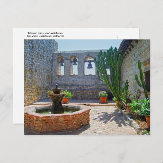 Mission San Juan Capistrano Courtyard Briefkaart (Voorkant / Achterkant)