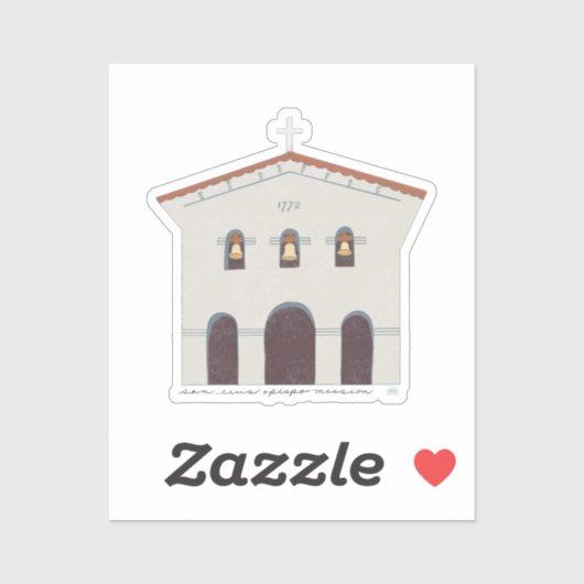 Mission San Luis Obispo de Tolosa Sticker (Vel)