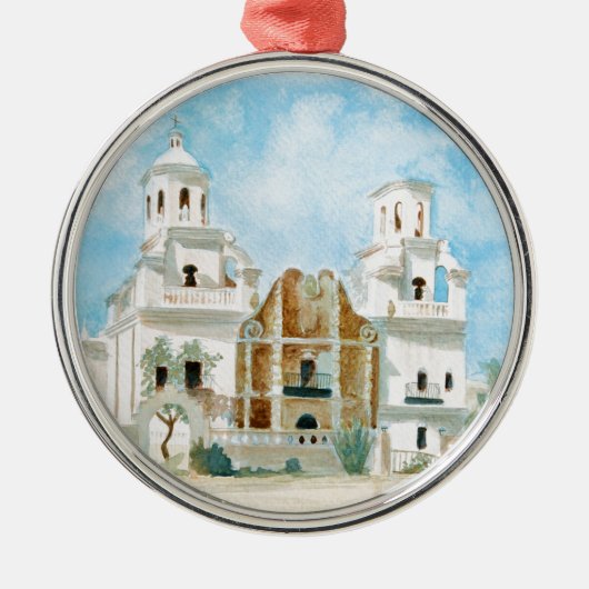 Mission San Xavier del Bac Metalen Ornament (Voorkant)